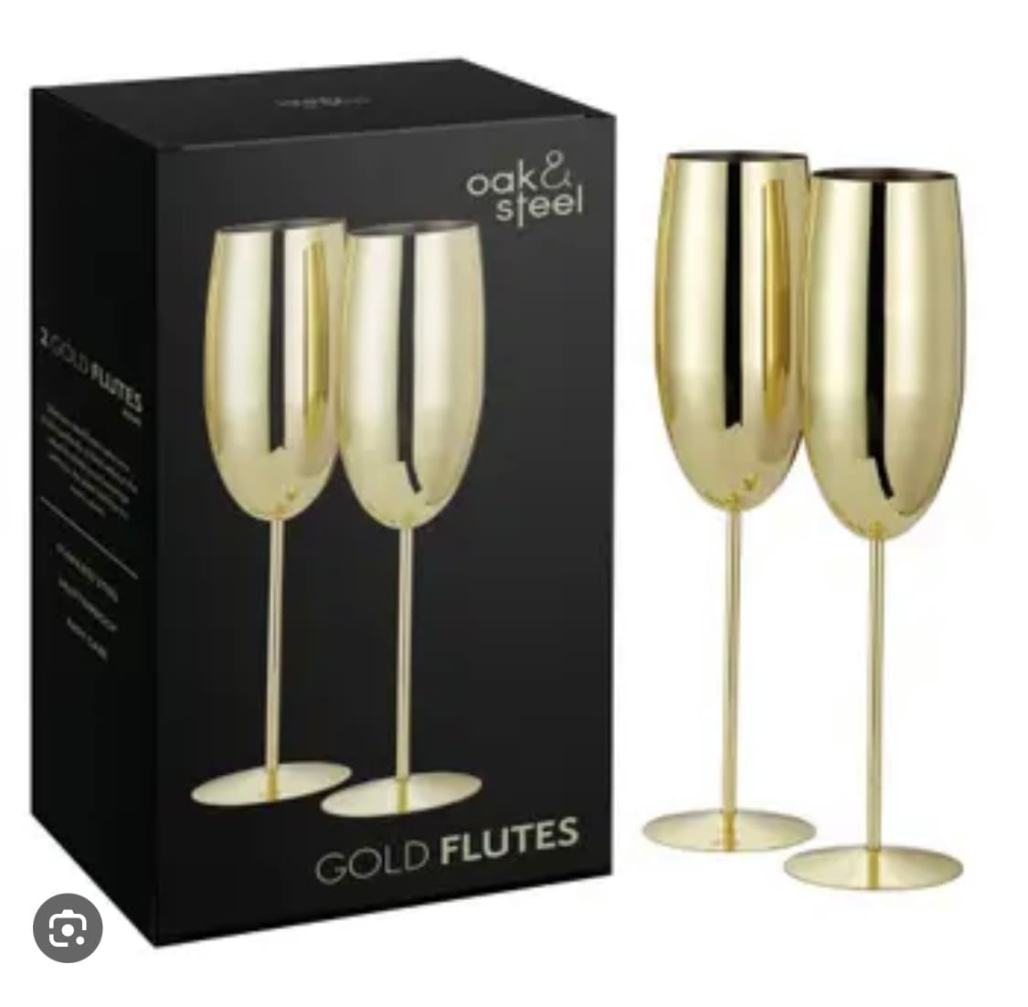 Oak and Steel champagne flutes